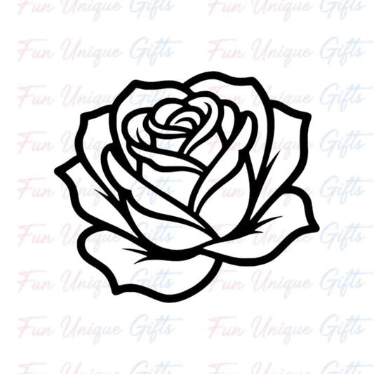 Rose Vinyl Decal Sticker -Multiple Colors & Sizes-
