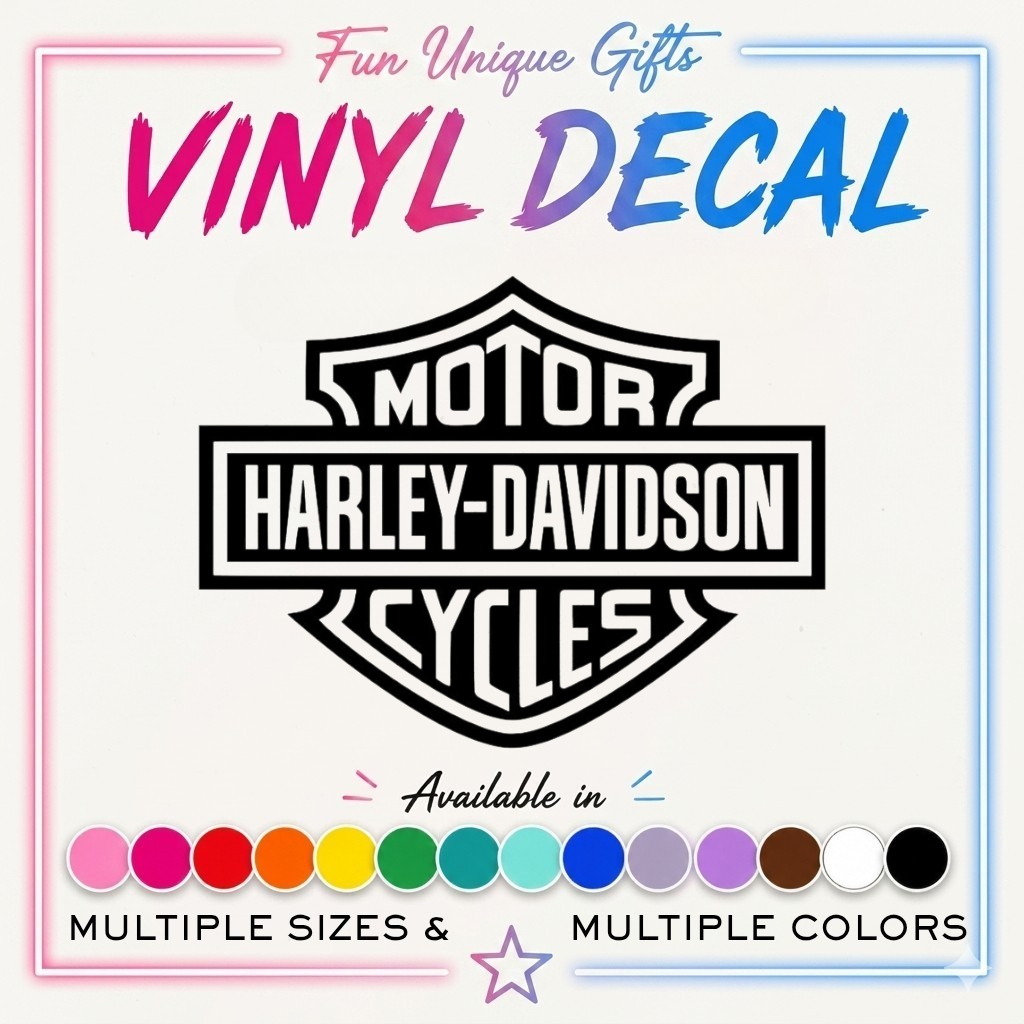 Harley Logo Vinyl Decal Sticker -Multiple Colors & Sizes-