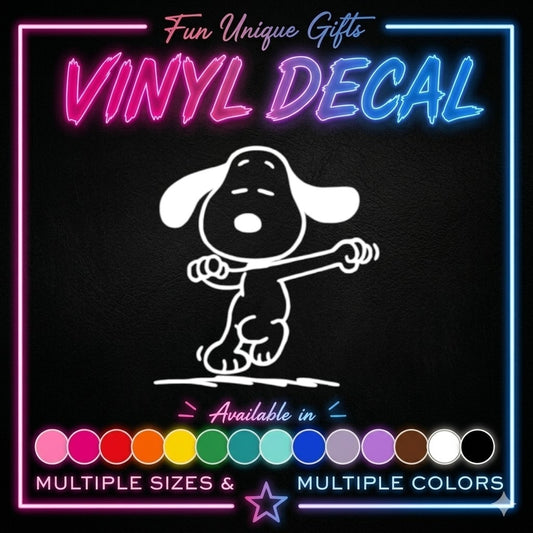 Dancing Snoopy Vinyl Decal Sticker -Multiple Colors & Sizes-