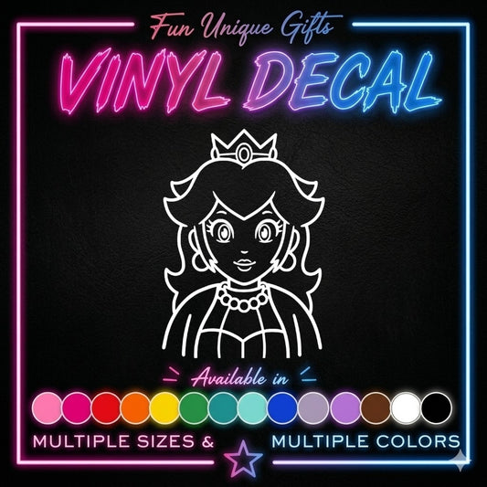 Princess Peach Vinyl Decal Sticker -Multiple Colors & Sizes-