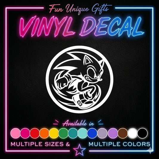 Sonic Spin Vinyl Decal Sticker -Multiple Colors & Sizes-
