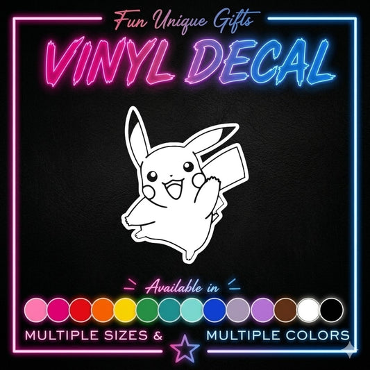 Pikachu Vinyl Decal Sticker -Multiple Colors & Sizes-