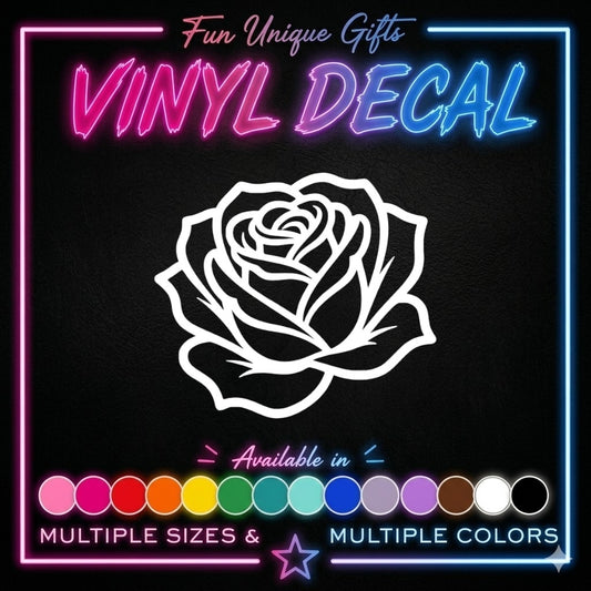Rose Vinyl Decal Sticker -Multiple Colors & Sizes-