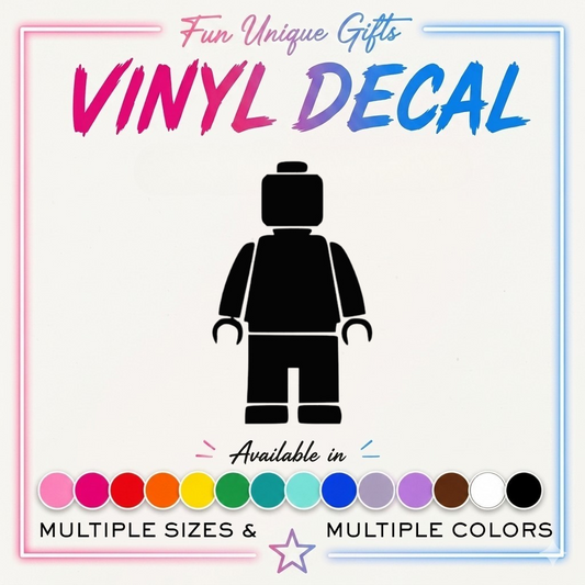 Lego Minifig Vinyl Decal Sticker -Multiple Colors & Sizes-