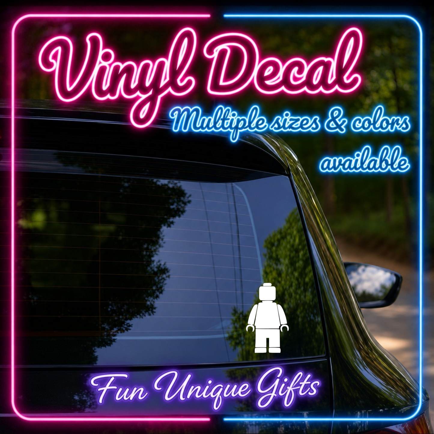 Lego Minifig Vinyl Decal Sticker -Multiple Colors & Sizes-