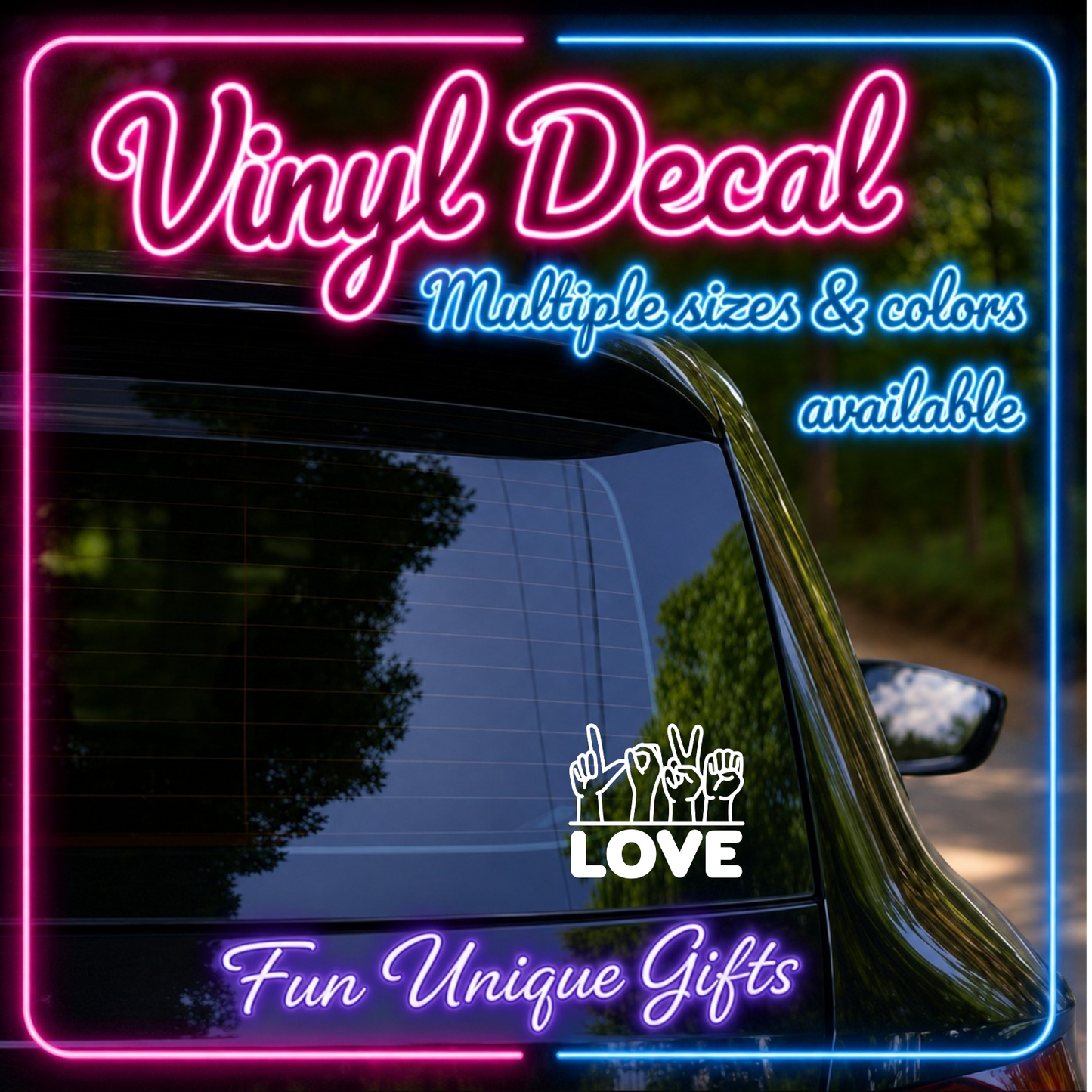 Love Sign Language Vinyl Decal Sticker -Multiple Colors & Sizes-