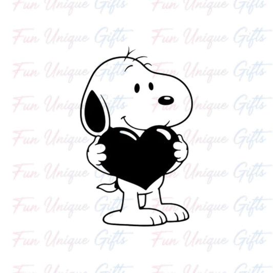 Snoopy Heart Vinyl Decal Sticker -Multiple Colors & Sizes-