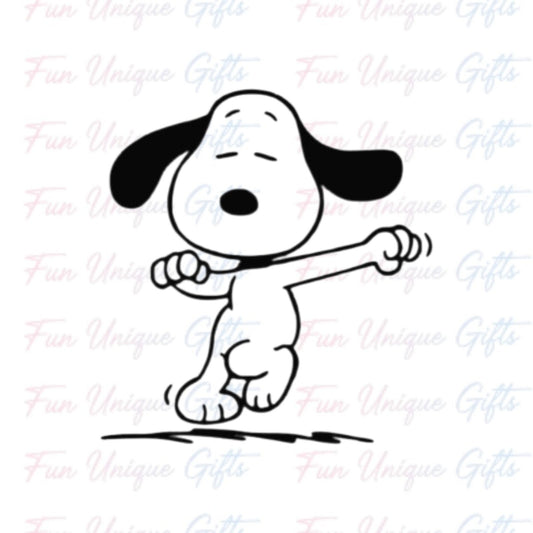 Dancing Snoopy Vinyl Decal Sticker -Multiple Colors & Sizes-