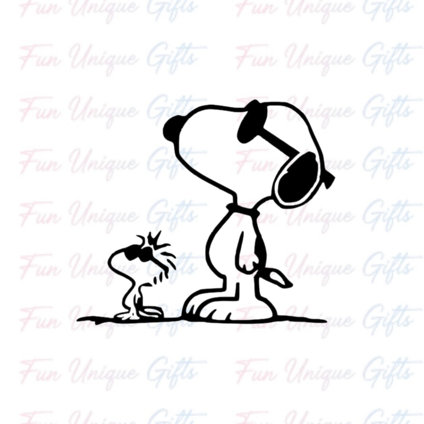 Snoopy & Woodstock Vinyl Decal Sticker -Multiple Colors & Sizes-