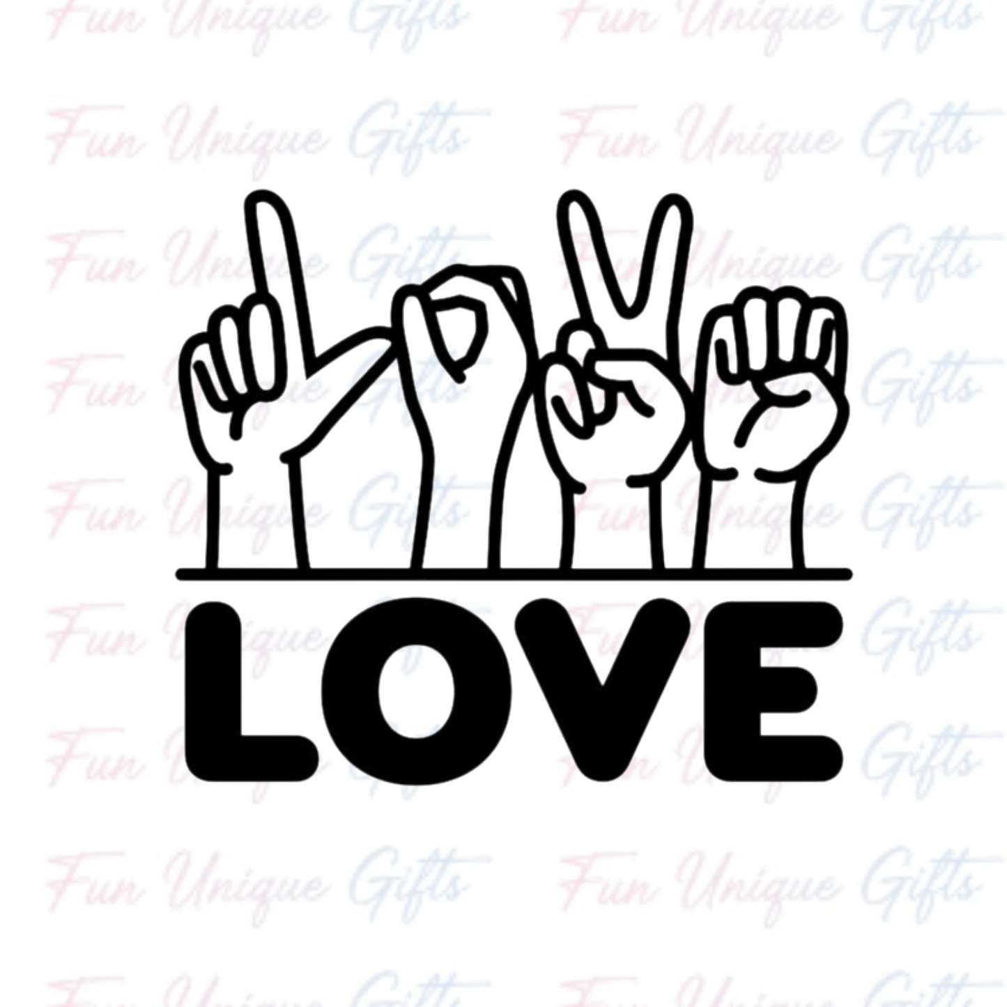 Love Sign Language Vinyl Decal Sticker -Multiple Colors & Sizes-